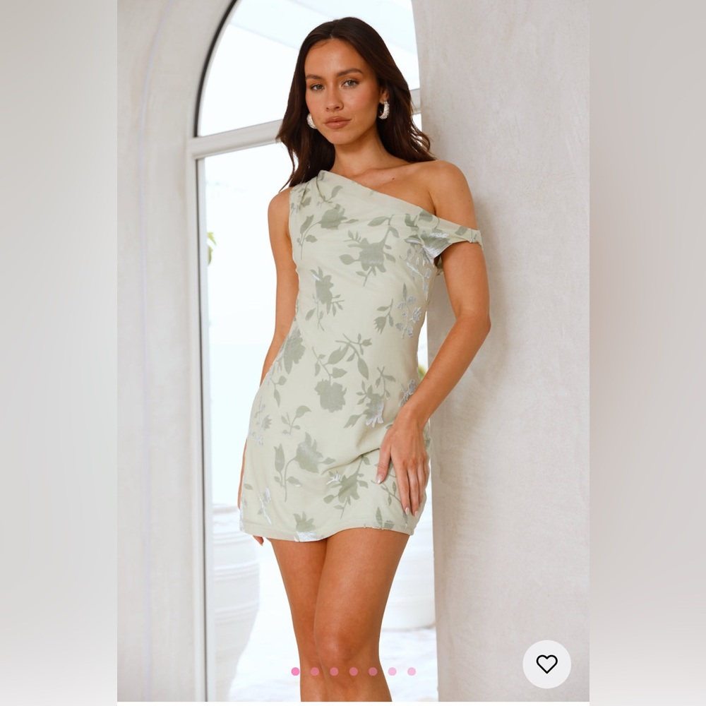 Hello Molly Ocean Mist Off the shoulder mini dress